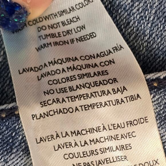 Rebecca Minkoff Light Blue Denim‎ Crystal Studded Straight Jeans Plus 18 20 NEW - Picture 11 of 12